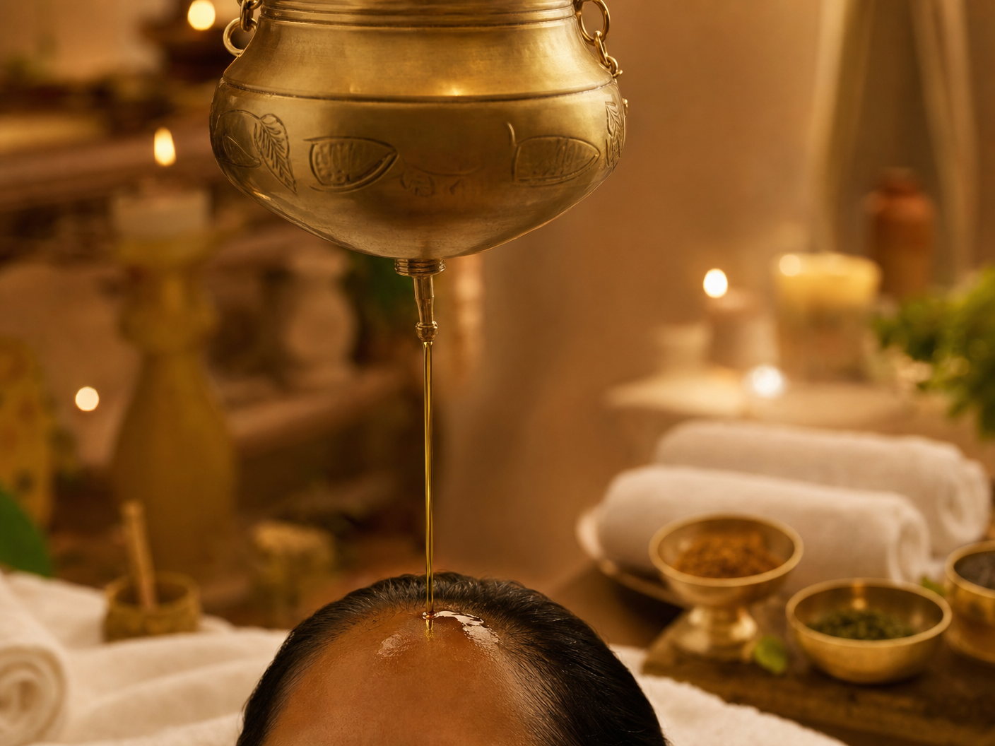 Shirodhara Kopfritual – Stirnölguss bei FußWerk Osnabrück